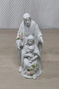 Heilige Familie Touch Of Rose von römischer Biskuitporzellanfigur 7,5 Zoll groß - Bild 1 von 13