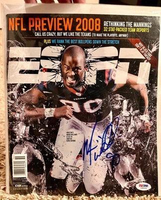8 de septiembre de 2008 Espn The Magazine - Mario Williams autógrafo PSA Foto 1 de 4