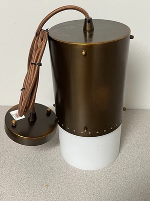 2~Pottery Barn Bronze/White Cortland Pendant Hanging Lights Retails $319each NEW - Image 1 of 4