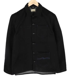 NUDIE JEANS Tryggve Men Jacket XL Organic Heavy Coated Buttoned Spread Dark Blue - Picture 1 of 9