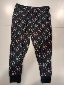 Pantalones de dormir Bobbie Brooks talla XL negros con cordón de estrellas multicolores - Imagen 1 de 7