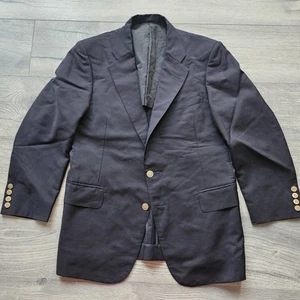 Burberrys Men's Wool And Mohair Blazer Navy Size 40 Vintage Single Breasted - Picture 1 of 21