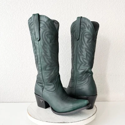 Botas de Vaquero Lane SMOKESHOW Mujer 9 Verde Vaquera Occidental Media Pantorrilla Punta Foto 1 de 4