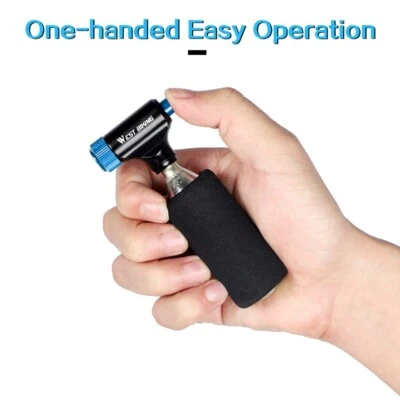 WEST BIKING Bicycle Tire Tube Bike Pump Fast Air CO2 Inflator Ball Pump Blue - Image 1 of 4