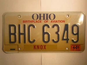 Kennzeichen Autoschild 1997 2001 Ohio BHC 6349 [Z289] - Bild 1 von 1