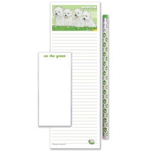 Westie To Do List Magnetic Shopping Pad Notepad & Pencil Gift Set - Picture 1 of 1