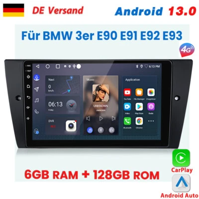 8-Kern Autoradio CarPlay Für BMW 3er E90 E91 Android 13 WIFI GPS Navi DSP 6+128G - Bild 1 von 4