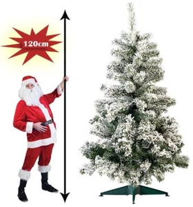 Alberello Di Natale Innevato Abete Artificiale 120 Cm Albero Neve Base dfh - Foto 1 di 1