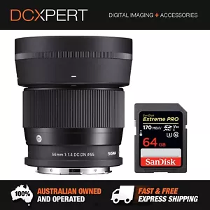 SIGMA 56MM F/1.4 DC DN CONTEMPORARY LENS FOR L-MOUNT (4351969) + BONUS SD CARD - Picture 1 of 3
