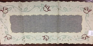 Elegant Embroidery Table Runner Beige VCHR-17 - Picture 1 of 4