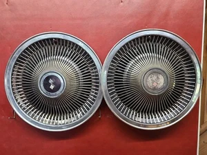 1970-1972 Chevrolet Camaro Nova Chevelle 3040 14" Fin Spoke Hubcap 3972260 PAIR - Picture 1 of 8
