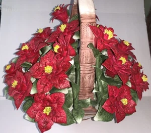Cesto Porcellana E A Puntasette Stile Capodimonte Floreale - Foto 1 di 10