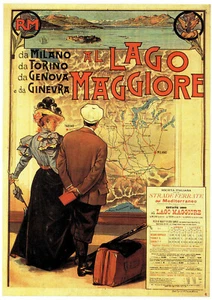 Poster Viaggio - Italia / Lago Maggiore / 1899 - Ristampa Vintage A4 Wall Art - Foto 1 di 1