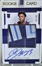 DEYONTA DAVIS 2016-17 National Treasures RC 3 CLR Patch OC AUTO 93/99 SP RPA