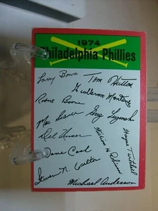 1974 Topps Team Checklists One Asterisk (*) Philadelphia Phillies (88219) - Bild 1 von 2