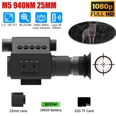 Infrared Night Vision Scope Record Video Telescopes Hunting 940nm IR Camera - Image 1 of 4