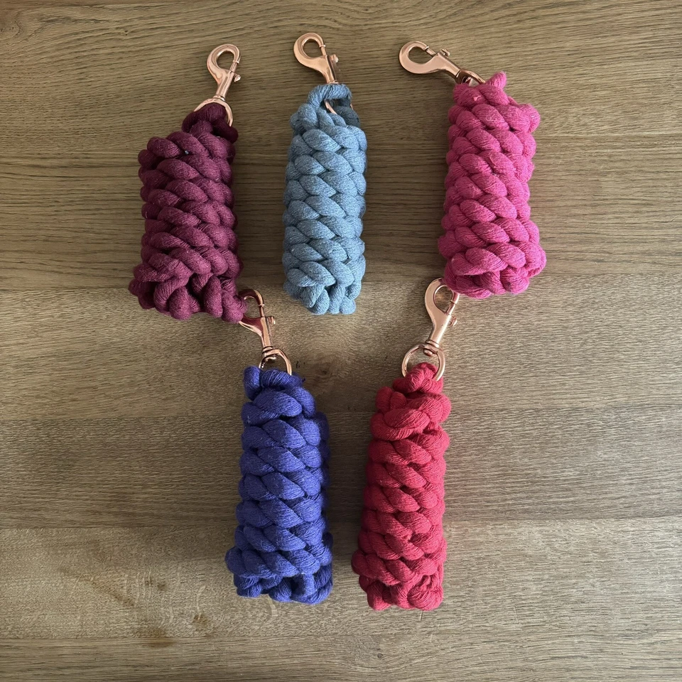 Lead Ropes, PACK OF 5, Rose Gold Clips, Assortment of Colours, FREE UK Postage - Image 1 of 1