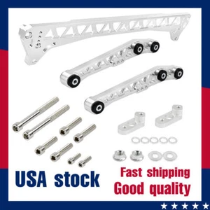 For 92-95 Honda Civic 94-01 Acura Rear Lower Control Arms + Subframe Brace Kit - Picture 1 of 24