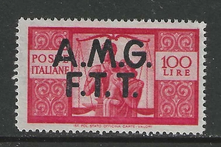 TRIESTE Zona A 1947 100 Liras Edición Italia con Sobreimpresión Como Nuevo* $55.00 Foto 1 de 1