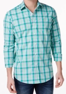 Camicia uomo Club Room verde a quadri manica lunga. - Foto 1 di 1