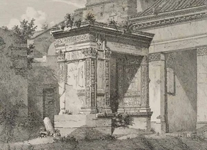 C. SPROSSE (1819-1874), Ansicht des Argentarierbogens in Rom, 1853, Rad. - Bild 1 von 4