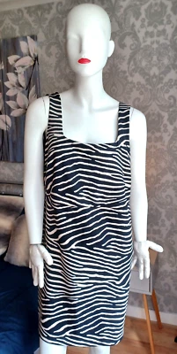 H&M Black/Beige Sleeveless Animal Print Dress [EUR XL] - Image 1 of 4