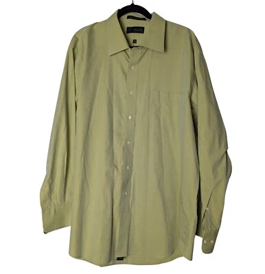 Camisa de vestir de colección Marshall Fields para hombre 18 verde manga larga abotonada algodón trabajo Foto 1 de 4