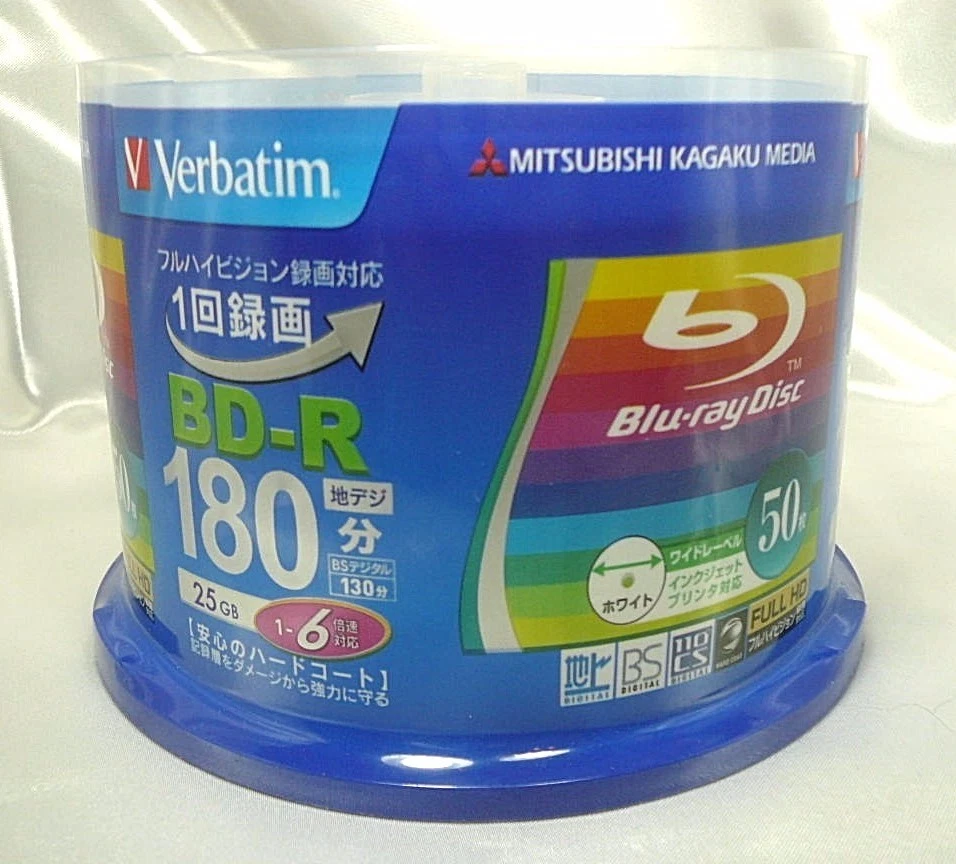 Mitsubishi Blank Media Verbatim BD-R 6X Speed 50 sheets 180 minutes Japan F/S - Image 1 of 1