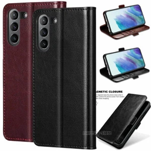 Funda tipo billetera de cuero con soporte abatible para teléfono Samsung Galaxy S21 FE 5G - Imagen 1 de 33