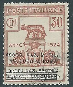 1924 REGNO PARASTATALI USATO INV GUERRA ROMA 30 CENT - RE14-7 - Foto 1 di 1