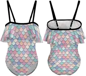 Unicorn Girls One Pieces Swimsuit Flounce Bathing Suit Summer UPF 50+ 7-9 years - Picture 1 of 6