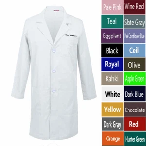 Custom Embroidered Men's Lab Coat Laboratory Doctor Workwear - Picture 1 of 54