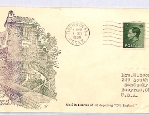 GB KEVIII Cover OLD ENGLAND Illustrated *Ambleside* 1936 Bridge ARCHITECTURE YK7 - Picture 1 of 9