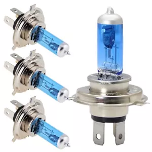 12V H4 100W Xenon White 6000k Halogen Car Head Light Lamp Globes Bulbs - 2 Pair - Picture 1 of 7