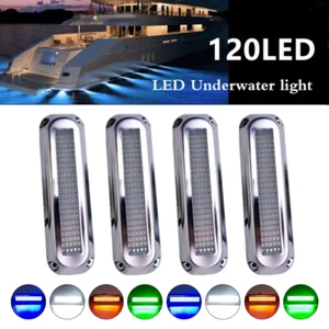 120LED Boat Light Underwater Marine Transom Lights 316 Stainless Steel Pontoon - Picture 1 of 16