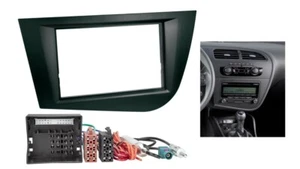 kit Soporte Marco Montaje para Radio 2din Seat Leon 2005 2010+conexiones NEGRO - Imagen 1 de 4
