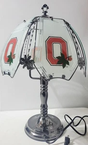 Lampada Touch Scrivania Vintage Ohio State Buckeyes 22" Alto Blocco O Casco Vetro  - Foto 1 di 14
