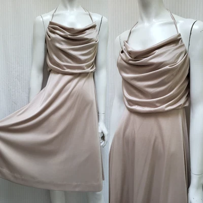 NWOT Vintage 1970s MONTGOMERY WARD Jersey Draped Goddess Disco Dress - Size XS - Image 1 of 4