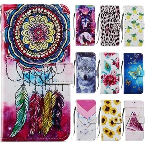 Pattern Leather Flip Wallet Case Phone Cover for iPhone 16 Pro 16 15 14 13 12 11 - Picture 1 of 22