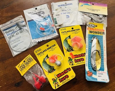 Mixed Lot Of Unused Salmon Fishing Lures Hooks Tackle Leaders Trolling Mack’s - Image 1 of 4