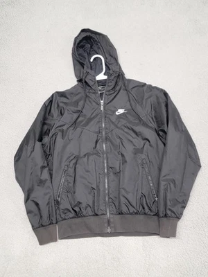 Chaqueta Nike Para Hombre Pequeña Negra Cortavientos Con Capucha Cremallera Completa Malla Forrada AR2191-010 Foto 1 de 4