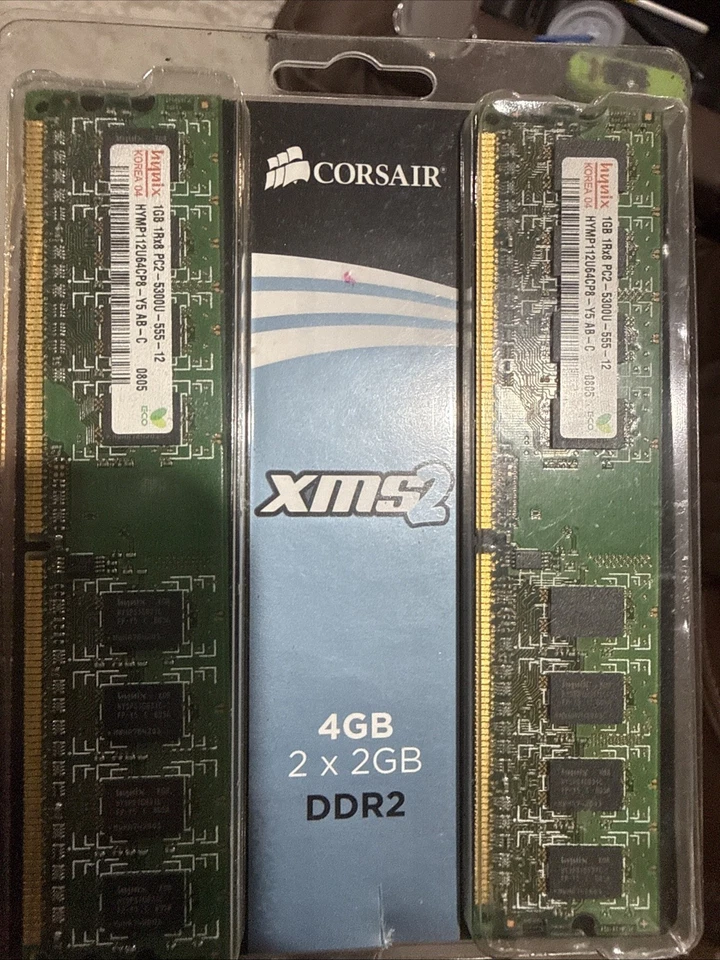 Corsair XMS2 4GB(2X2GB) DDR2 RAM Memory TWIN2X4096-6400C5 PC2-4200UCD5 - Image 1 of 1