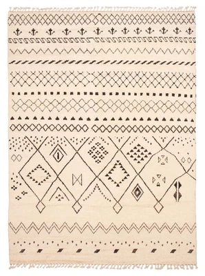 Cream 9'1" x 12'2" Hand-knotted Oriental Carpet Traditional Wool Area Rug - Image 1 of 4