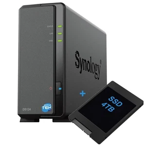 Synology DS124 Nas 1-BAY Slot Single Hard Disk SSD 4TB SATA Ethernet Lan IP - Picture 1 of 9