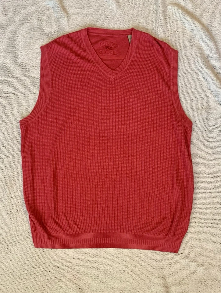 Cutter And Buck Men's Christmas RED Pullover Sweater Vest Size 2XL - Image 1 of 4