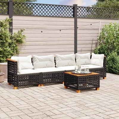 Vidaxl Gartenmöbel Sofa Garnitur Lounge Sitzgruppe 5-tlg. Schwarz Poly Rattan vi - Bild 1 von 2
