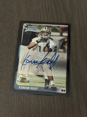 2003 Bowman Chrome Autographs Insert #236 KAREEM KELLY Signed Auto ROOKIE RC - Image 1 of 4