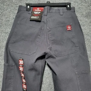 Wolverine Pants Mens 30x32 Gray Steelhead Canvas Carpenter Utility Stretch Fit - Picture 1 of 10