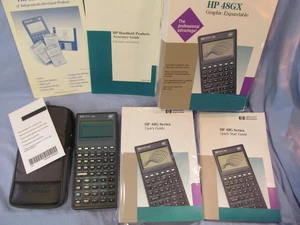 HEWLETT PACKARD 48GX GRAFIK ERWEITERBARER TASCHENRECHNER MIT ETUI & HANDBÜCHERN FUNKTIONIERT - Bild 1 von 5