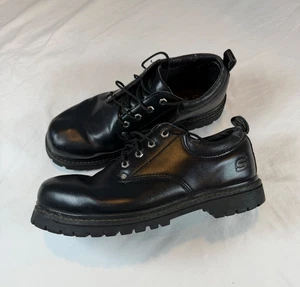 Skechers Y2K Herren 11 Chunky Jammers Grunge Schwarz Schnürschuhe Leder Extraweit - Bild 1 von 23